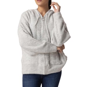 Sudadera de punto de algodón de Invierno para mujer OEM, Sudadera con capucha, prendas de vestir informales transpirables para mujer con logotipo frontal para niñas - Product Image 1