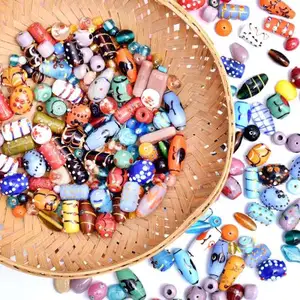 Handmade Glass Luxury Jewelry Making Beads (90 Pieces) beads Accessories for Making Bracelet Necklace Size: 33 mm to 4 mm