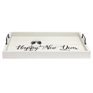 Ensemble de plateaux en bois au design dernier cri de couleur miel avec forme rectangulaire et charme rustique, parfait pour la décoration et le service saisonniers - Product Image 6