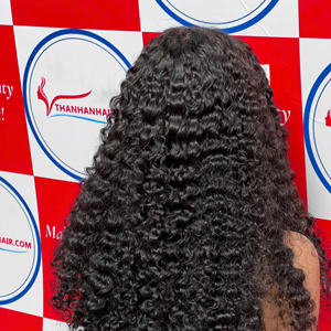 Producto caliente Cabello virgen Vapor Peluca rizada birmana con cierre de encaje transparente Color negro natural Sin desprendimiento ni enredos - Product Image 2