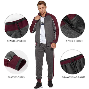 Combinaison à capuche en coton et polyester pour hommes, combinaison de jogging à séchage rapide pour le survêtement d'hiver et d'hiver, vente à chaud - Product Image 5