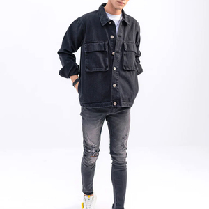 2024 nouvelle mode hommes Denim vestes de haute qualité bouton unique plaine jean Style d'hiver avec motif de rue haute - Product Image 4