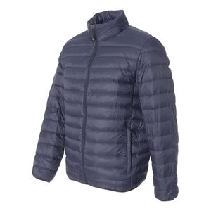Chaqueta de Plumón Clásica Azul Marino para Hombre, Plegable, de Piel de Oveja, Estilo Casual, Impermeable y Transpirable con Cierre de Cremallera - Product Image 3