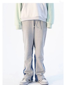 Custom Logo <b>Stack</b> Flare Lightweight Canvas Mid Waist Men's <b>Jogger</b> Track Sweatpants - Product Image 6