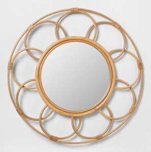 Espejo de pared de bambú con diseño clásico y elegante - Product Image 1