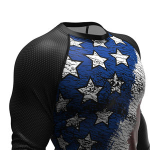 2023 hommes de haute qualité à manches courtes MMA Rash Guard Logo personnalisé impression par sublimation longue longueur Compression Gym Gear - Product Image 6