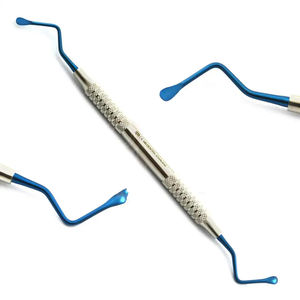Lot de 3 curettes manuelles Lucas à pointes bleues pour l'élimination des kystes, instruments dentaires en acier inoxydable certifiés CE - Product Image 6