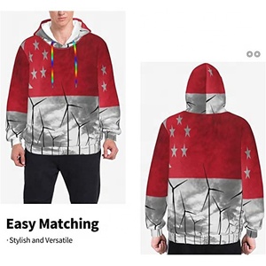 Sweats à capuche zippés unisexes avec poche à cordon de serrage blanc Sublimation sur toute la surface vêtements d'hiver pour hommes de grande taille - Product Image 4