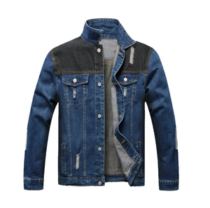 Chaqueta Vaquera Desgastada para Hombre al por Mayor, Estilo Urbano Informal con Decoración de Botones, Tallas Grandes Disponibles a un Precio Razonable - Product Image 2