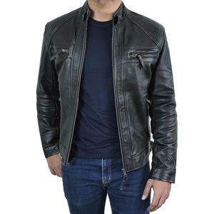 Veste en cuir d'agneau haut de gamme pour homme, véritable cuir, mode d'hiver, vêtements d'extérieur - Product Image 2
