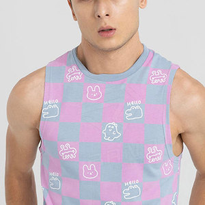 Camiseta sin Mangas para Hombre, de Alta Calidad, Informal, para Gimnasio y Fitness, Material de Poliéster, Diseño a Cuadros, Transpirable, Ecológica, Talla Grande - Product Image 6