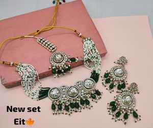 Indan, venta al por mayor, 2024, última moda, gargantilla de perlas chapadas en oro tradicional, conjunto de collar para mujer - Product Image 2