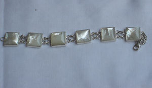 mother of pearl bracelet silver Silver bracelet shell white pearl mother of pearl bracelet <b>combinate</b> with bali silver - Product Image 4