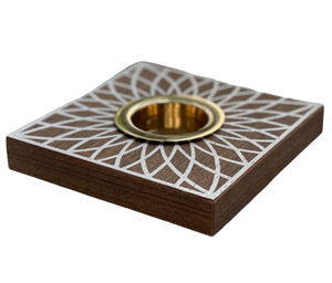 Porte-brûleur d'encens arabe traditionnel Ramadan cadeau bois d'agar forme de plateau carré brûleur d'encens parfumé - Product Image 2