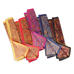 Collection de pochettes de costume en twill de <span class=keywords><strong>soie</strong></span> de luxe imprimées Paisley, accessoires pour hommes faits à la main, mouchoirs à bords roulés à la main - Product Image 2