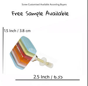 Boutons à rayures en résine à motif de bonbons de forme carrée et rectangulaire solide pour armoires à tiroirs commodes armoires dans la cuisine chambre à coucher - Product Image 3