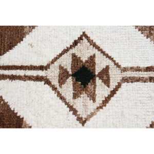 Turkish 3x11.1 ft Rug, Runner Vintage Rug, <b>Brown</b> White Plants & trees <b>Wool</b> Rug - Product Image 5