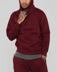 Survêtement d'entraînement décontracté pour hommes en gros pour l'hiver, logo personnalisé, respirant, uni, écologique, jogging, taille plus, à capuche, 2 pièces - Product Image 2