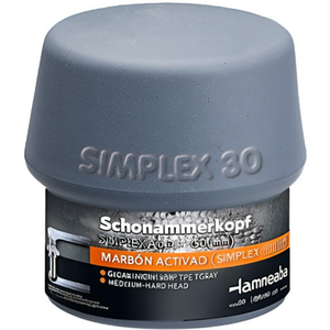 Tête de marteau SIMPLEX 50 mm en TPE gris, dureté moyenne - Product Image 3