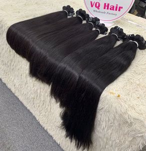 100% naturel vietnamien aligné cuticules Super dessiné pur non traité vierge extensions de cheveux crus droite # 1B trame cheveux - Product Image 3