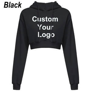 Sudaderas con estampado personalizado Womeb, sudaderas con capucha cortas holgadas de algodón informales, Sudadera con capucha flocada, ropa de calle para mujer - Product Image 5