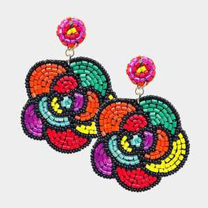 Pendientes de oro empanado de estilo europeo y americano de diseño rojo blanco, pendientes de cuentas occidentales al por mayor, conjunto bohemio - Product Image 6