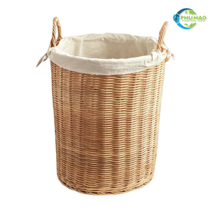 Cesta de lavandería ecológica con tejido de jacinto de agua, Marco y asas de Vietnam - Product Image 5