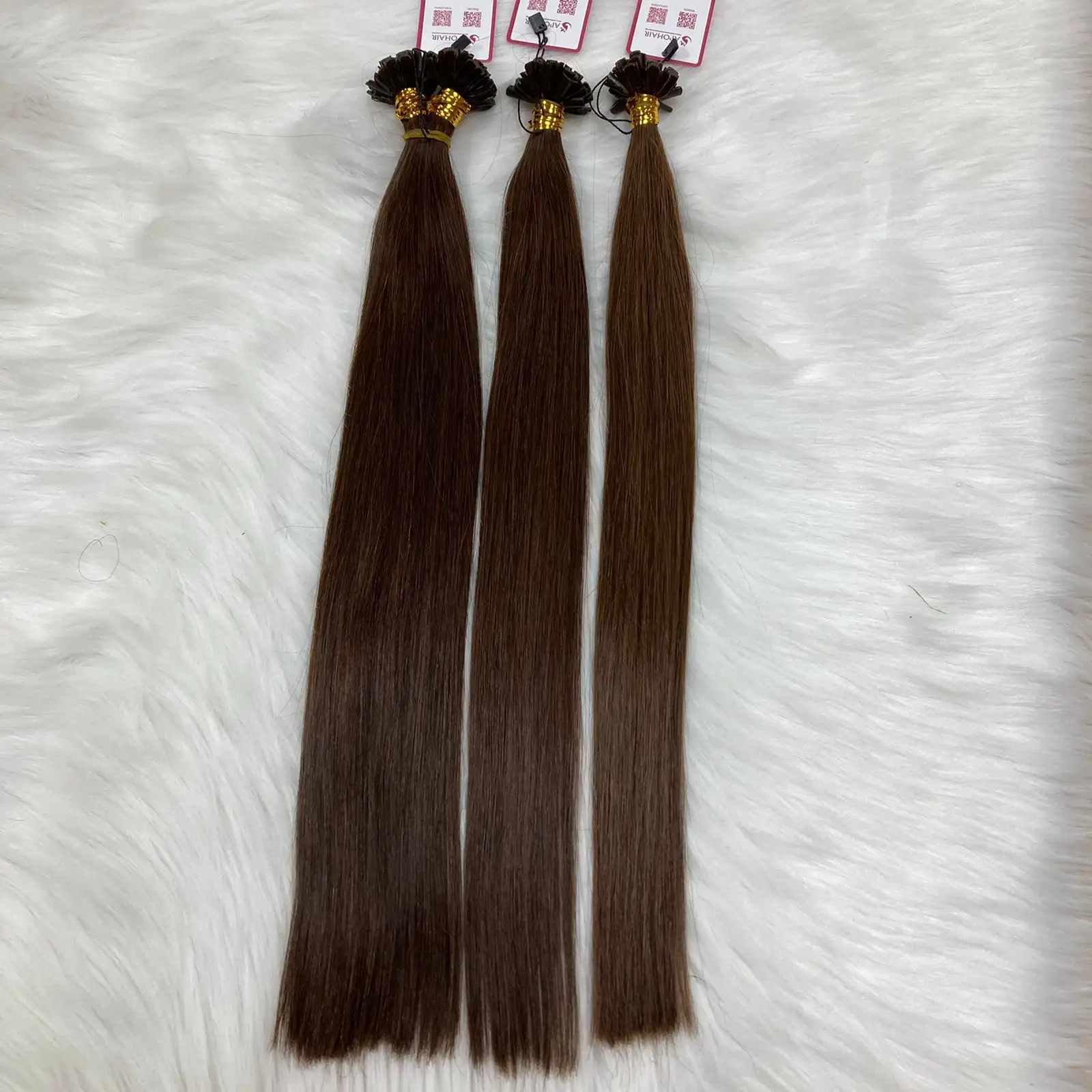 TOP PRODUCT Brown color U-tip Nail Tip 1g/tip no tangle no shedding Remy Keratin Fusion Human hair extensions