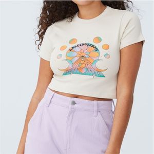 Haute qualité femmes dernière conception femmes blanc 100% coton extensible culture hauts femmes recadrée t-shirts - Product Image 1