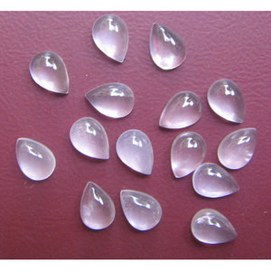 Quartz Rose Facetté, Pierre Précieuse Naturelle, Coupe Poire Cabochon, Améthyste Jaune Naturelle, Couleurs Vert Orange Gris, Poli, Spinzel Créé en Laboratoire 8mm - Product Image 1
