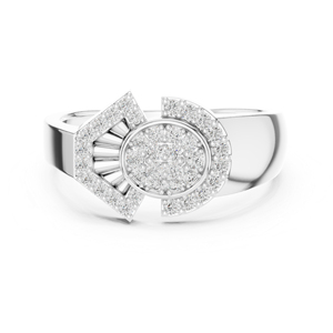Anillo de Compromiso y Matrimonio de Oro Blanco de 14K con Diamante Cultivado en Laboratorio para Mujer |   Oro de Lujo |   Ropa de Uso Diario |   0.34 Ct |   Diamante Cultivado Nuevo - Product Image 1