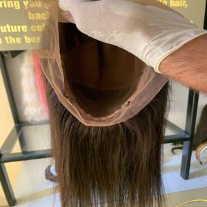 วิกผมลูกไม้แบบเต็มติดกาวไม่ติดแนวหนังกำพร้าจากอินเดีย - Product Image 1