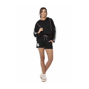 Chándal azul real personalizado para mujer 65% algodón 35% poliéster de gran tamaño, capucha de recarga relajada, cuello redondo informal Suelto - Product Image 5