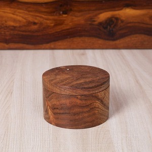 <b>Mini</b> Wooden Box with Lid for Salt Storage and Serving Export Selling Home Restaurant Use for Nuts Dips Sauces Side Dishes - Product Image 1
