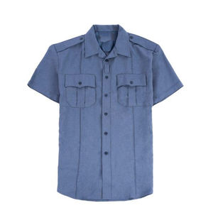 Nouvelle chemise de sécurité bleue boutonnée à manches courtes/chemise uniforme personnalisable pour les gardes de sécurité/vêtements de travail de sécurité durables - Product Image 5