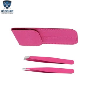 Pinzas de Precisión para Cejas de Acero Inoxidable con Puntas Puntiagudas, Inclinadas, Planas y Anguladas, Agarre Fuerte, Instrumentos de Belleza - Product Image 4