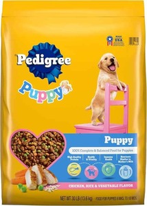 Pedigree Nourriture sèche pour chiots à saveur de poulet, de riz et de légumes 30 lb. Sac pour le nettoyage et le bain d'animaux - Product Image 2