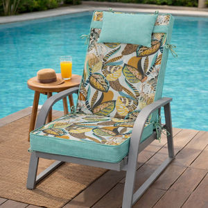 Cojines para Sillas de Jardín 120x55x8cm, Almohadas y Cojines Cómodos para Exteriores, Ligeramente Resistentes al Agua, Correas de Sujeción, Relleno de Espuma - Product Image 1