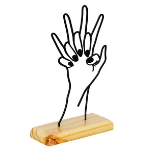 Superbe sculpture en métal noir de conception artisanale avec base en bois, ajoute du style et du caractère à la décoration intérieure moderne, en provenance d'Inde - Product Image 6