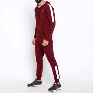 Ensemble de survêtement à capuche zippé à blocs de couleurs pour hommes personnalisés hiver Streetwear sweat-suit respirant fermeture à cordon 2 en 1 imprimé - Product Image 2