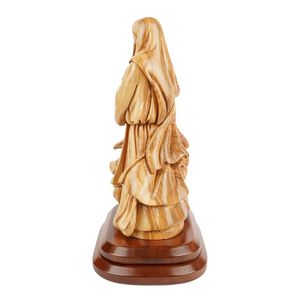 Sculpture de la Sainte Famille en bois d'olivier sculptée à la main, 35 cm, figurine religieuse chrétienne, fabriquée à la main à Bethléem - Product Image 3