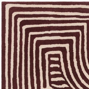 Tapis en laine tufté à la main monochrome personnalisé, ton neutre, sculpter des poils, tapis de designer moderne et abstrait, fait à la main, durable - Product Image 4