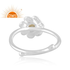 Handmade Design Fine Sterling Silver Natural Peridot Gemstone <b>Adjustable</b> <b>Ring</b> Jewelry Manufacturer - Product Image 4