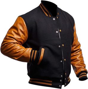 Custom Made High Street Style Varsity <b>Jackets</b> Genuine Leather Letterman Baseball College <b>Jacket</b> Pakistan <b>Zipper</b> <b>Jacket</b> Canvas - Product Image 3