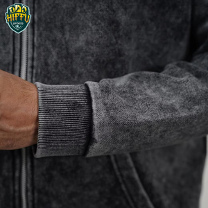 ชุดวอร์มมีซิปสำหรับผู้ชายชุดวอร์มผ้าฝ้าย100% ซักกรดมีฮู้ดสำหรับผู้ชายกำหนดโลโก้ได้เอง - Product Image 5