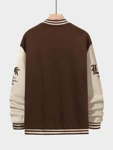 Veste universitaire en toile très confortable pour hommes, nouveau style, col rond, veste imprimée pour logo d'hiver à l'avant - Product Image 2