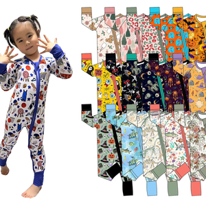 Vêtements pour enfants en gros, barboteuses, combinaisons, vêtements pour enfants en bambou, fermeture éclair double sens, imprimé western, barboteuses pour bébés, vêtements pour nouveau-nés - Product Image 1