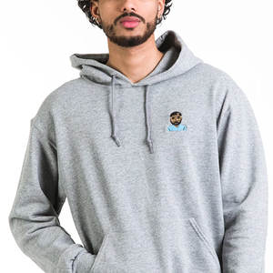 Sudadera con capucha bordada de Hip Hop pesada personalizada 100%, forro polar OEM con material de poliéster/algodón teñido liso para invierno - Product Image 4