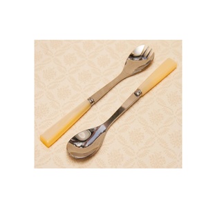 Meilleur prix Couverts En Métal Salade Service Ensemble Poignée 10ml Capacité Miroir Polonais pour Mariages Restaurants-Mariage Fourchette Cuillère Ensemble - Product Image 2