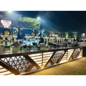 Splendid Charm Wedding <b>Buffet</b> Counter Luxury Stainless Steel Food Display <b>Table</b> Elegant Catering Setup for Events and Receptions - Product Image 3